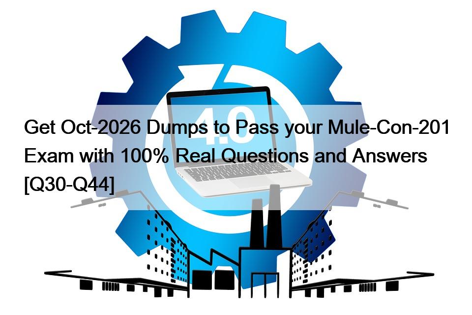 Get Oct-2026 Dumps to Pass your Mule-Con-201 Exam with 100% Real Questions and Answers [Q30-Q44]